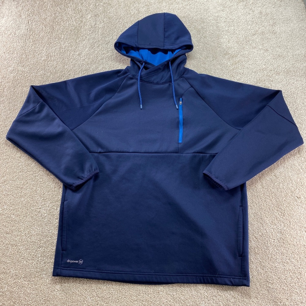 Russell Hoodie Mens Medium Blue Thermaforce Flex Dri-Power 360 Sweatshirt